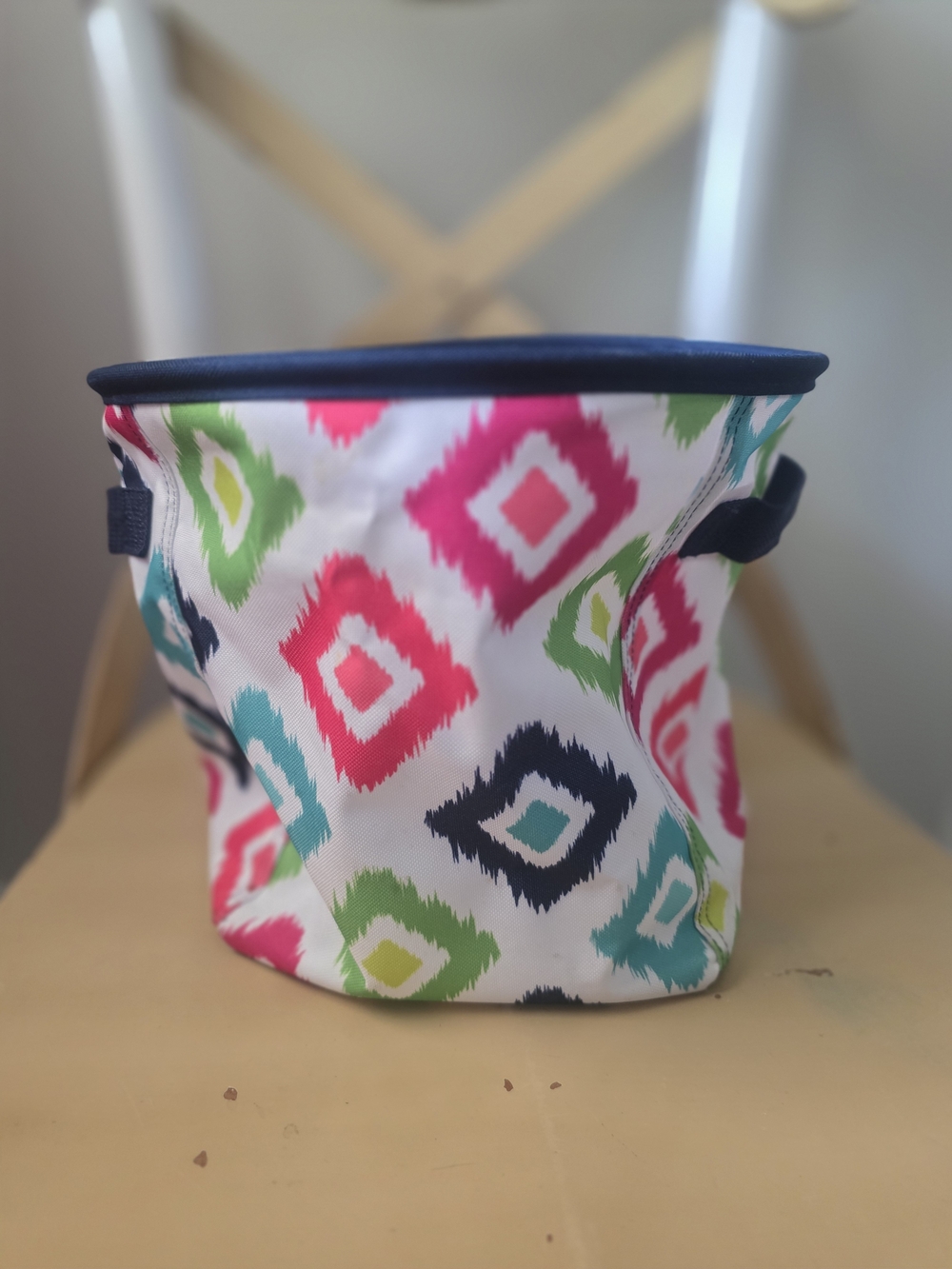 thirty-one Multicolor Diamond Print Storage Bin - White, Pink, Green, Teal, Navy